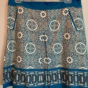 Ann Taylor beautiful blue pattern skirt.